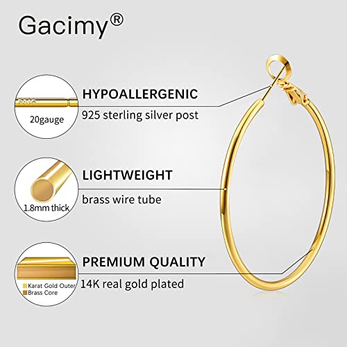 Large 14K Gold Plated Hoop Earrings for Women