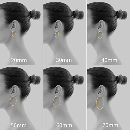 Large 14K Gold Plated Hoop Earrings for Women