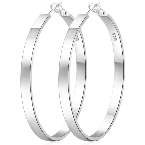 Sterling Silver Hypoallergenic Large Hoop Earrings