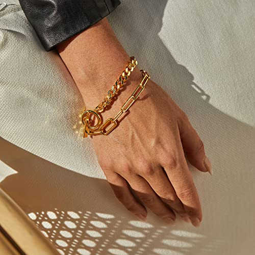 Dainty Adjustable 18k Gold Plated Layering Bracelets