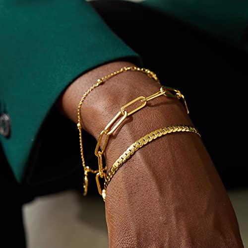 Dainty Adjustable 18k Gold Plated Layering Bracelets