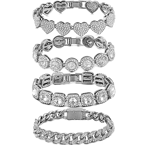 4-Piece Gold and Silver Bracelet Set for Women