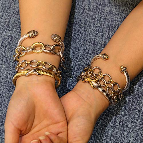 Mytys Two-Tone Circle Link Bracelet for Women