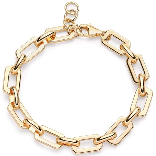 Elegant 14k Gold Paperclip Chunky Link Bracelets