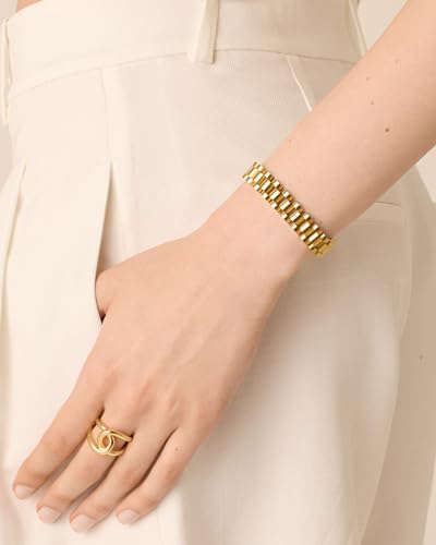 PAVOI Waterproof Chunky Gold Plated Bracelet for Women