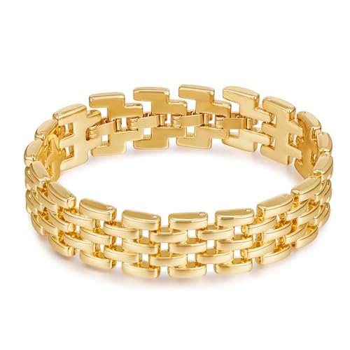 Elegant Gold Stainless Steel Link Bracelets for Women