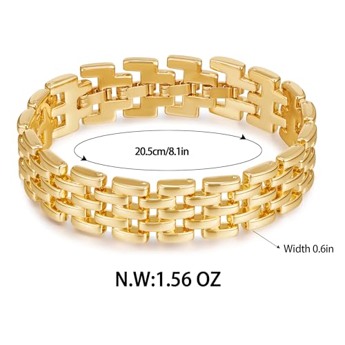Elegant Gold Stainless Steel Link Bracelets for Women