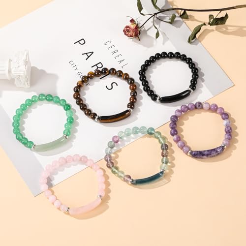 Healing Crystal Bead Bracelets for Women