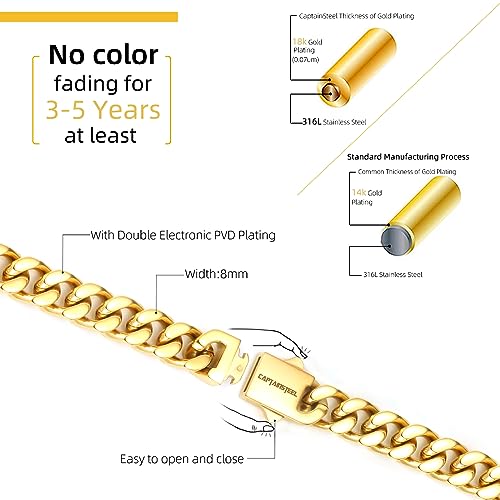 Cuban Link Chain Bracelet Set - Gold Plated