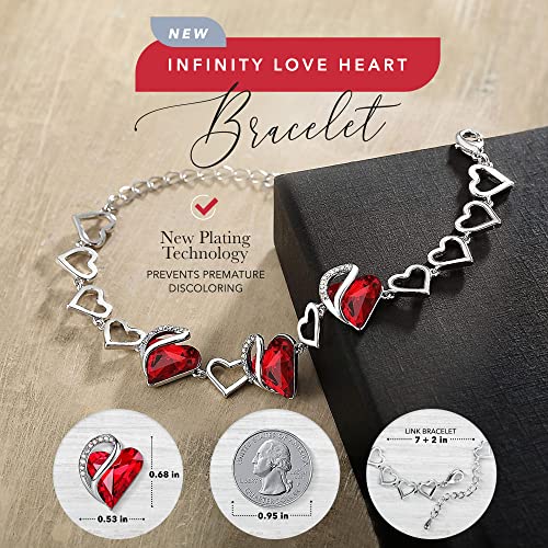 Infinity Heart Link Bracelet with Birthstone Crystals