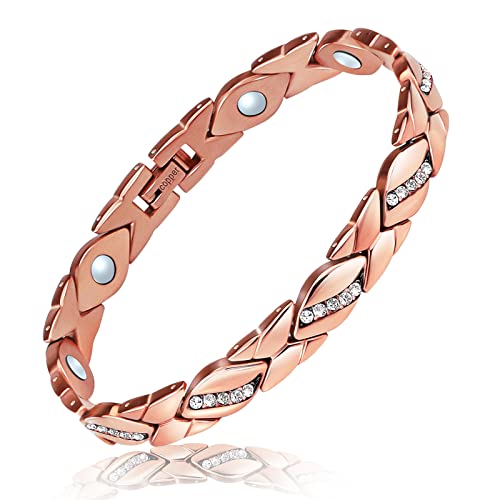 Rose Gold Pure Copper Crystal Bracelet for Women