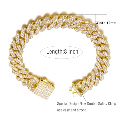 Cuban Link Diamond Bracelet for Women - 8 Inch
