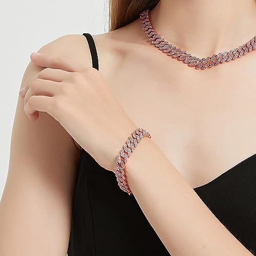 Cuban Link Diamond Bracelet for Women - 8 Inch