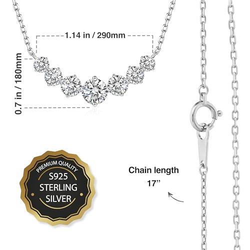 DUNSTEN Moissanite Diamond Necklace for Women