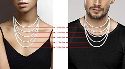 Italian 925 Sterling Silver Herringbone Necklace - 16 Inches