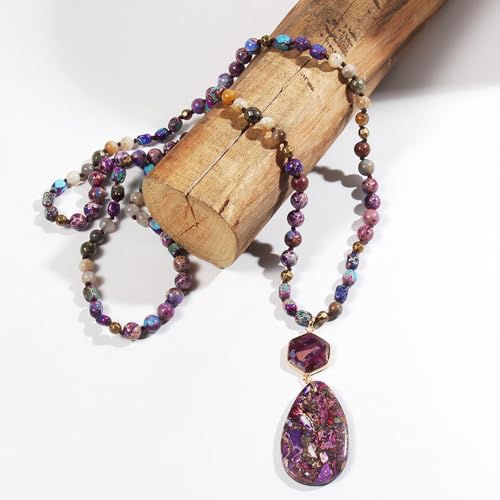 Boho Natural Stone Pendant Necklace for All