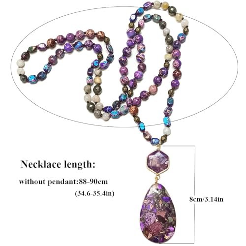 Boho Natural Stone Pendant Necklace for All