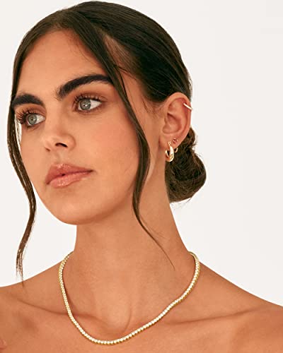 3mm Simulated Diamond Tennis Necklace in Gold