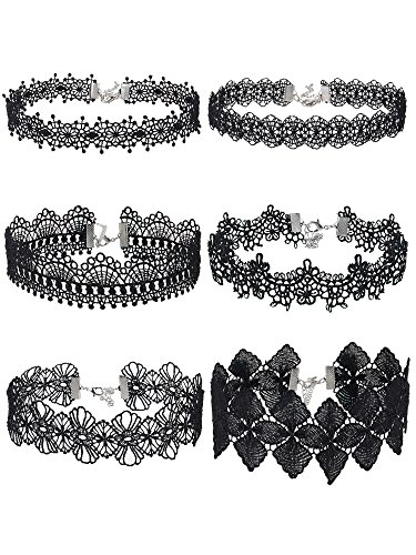 Gothic Lace Choker Necklace Set for Women Girls