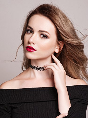 Gothic Lace Choker Necklace Set for Women Girls