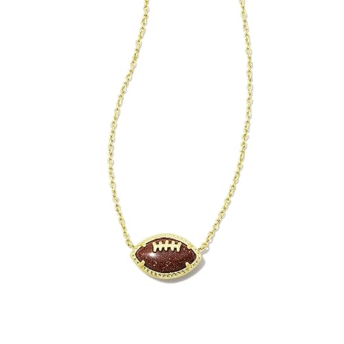 Kendra Scott Orange Goldstone Football Pendant Necklace