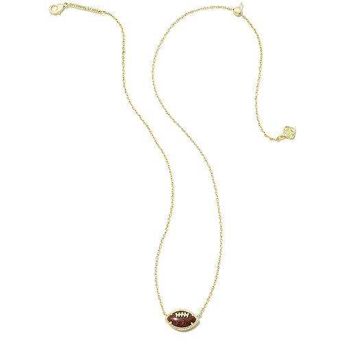 Kendra Scott Orange Goldstone Football Pendant Necklace