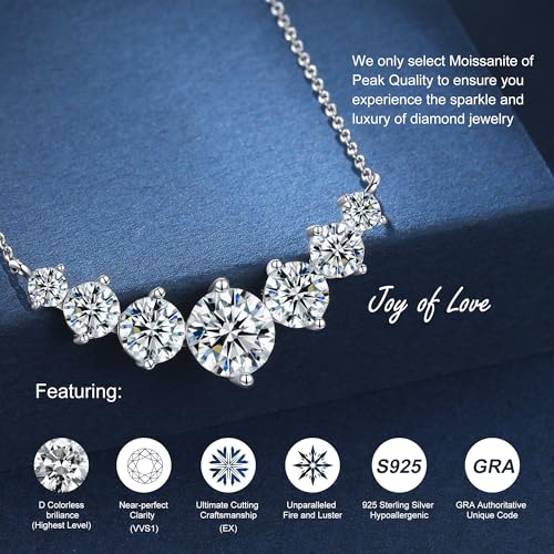 Moissanite Pendant Necklace for Women - 5.0 Carat