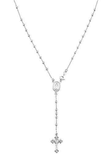 Miabella 925 Silver Gold Plated Rosary Y Necklace