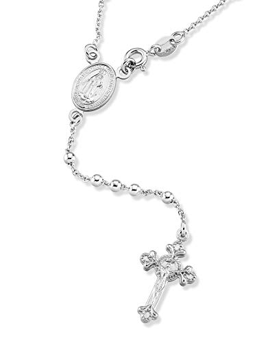 Miabella 925 Silver Gold Plated Rosary Y Necklace