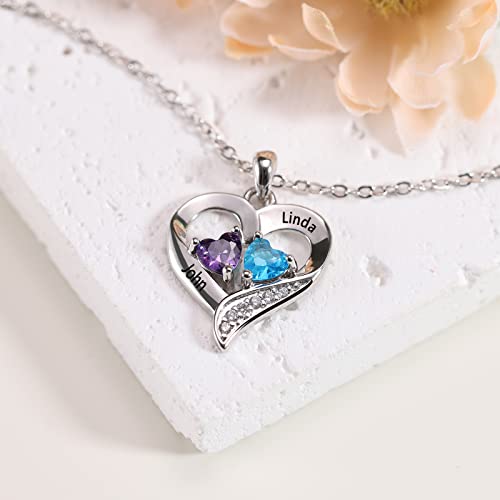 Personalized Birthstone Name Necklace for Her