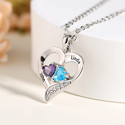 Personalized Birthstone Name Necklace for Her