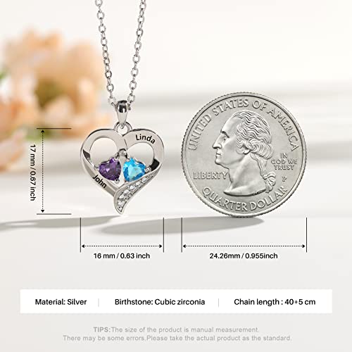 Personalized Birthstone Name Necklace for Her