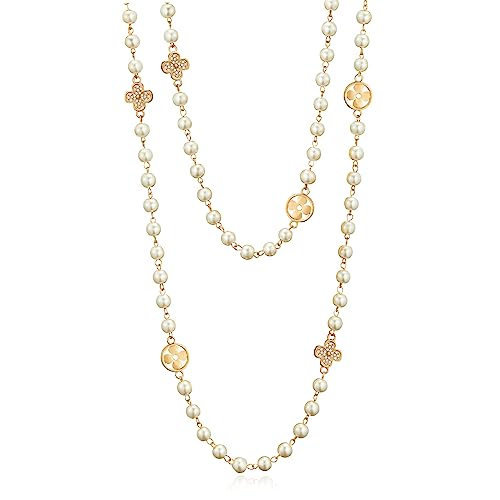 IDOKAWA 8MM Simulated Shell Pearl Layered Necklace