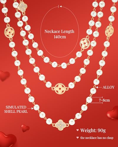 IDOKAWA 8MM Simulated Shell Pearl Layered Necklace