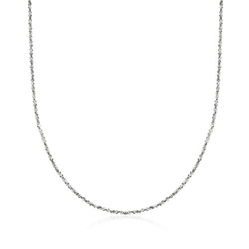 14kt White Gold Twisted Sparkle Chain Necklace