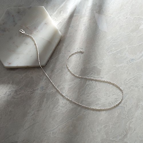 14kt White Gold Twisted Sparkle Chain Necklace