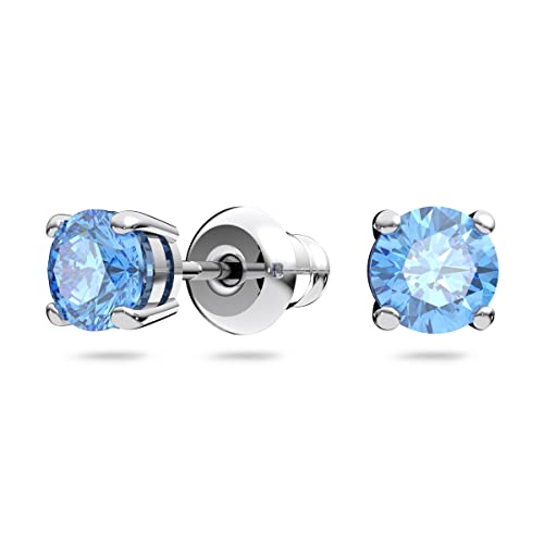 Swarovski Blue Crystal Pendant Necklace and Earrings Set