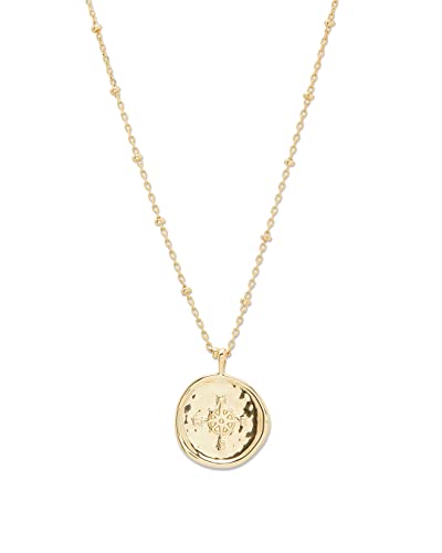 Gorjana Compass Coin Pendant Necklace in Gold