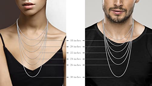 Miabella 2mm Italian Silver Box Chain Necklace