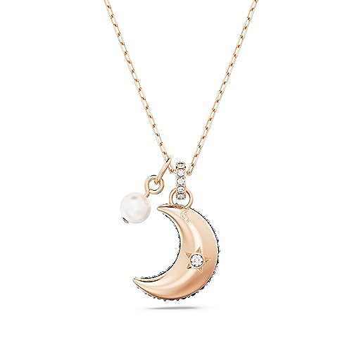 Swarovski Multicolored Moon Pendant in Rose Gold