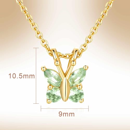 Butterfly Necklace with Light Blue CZ Stones