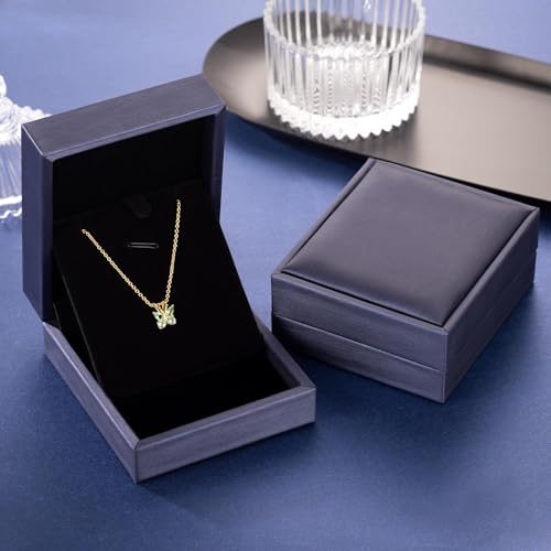 Butterfly Necklace with Light Blue CZ Stones