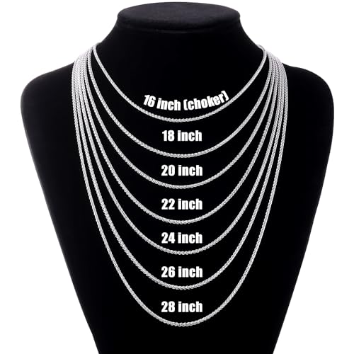 Silver Tone Wheat Chain Necklace for Men 28 Inch