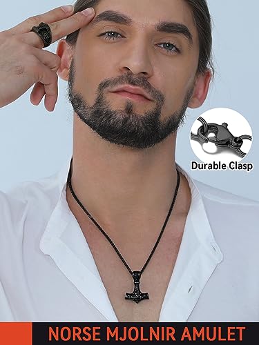 Men's Thor's Hammer Necklace - Viking Mjolnir Pendant
