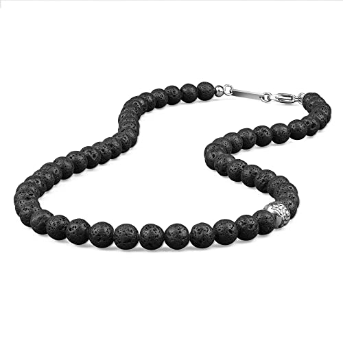 Lava Crystal Beaded Necklace for Men, 24