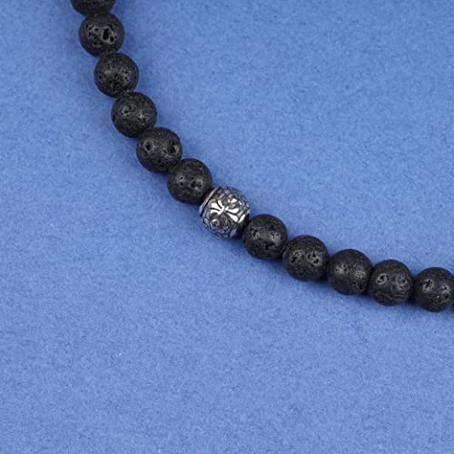 Lava Crystal Beaded Necklace for Men, 24