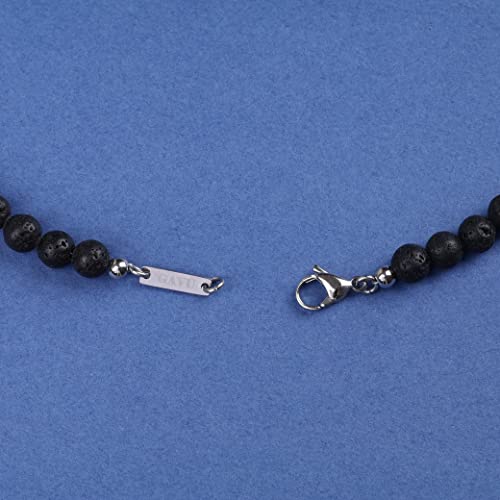 Lava Crystal Beaded Necklace for Men, 24