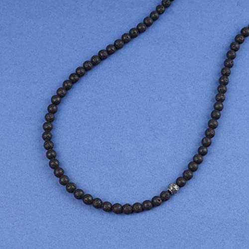 Lava Crystal Beaded Necklace for Men, 24