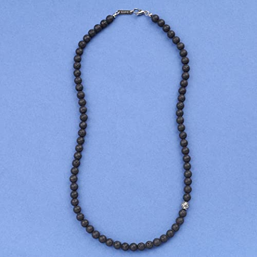 Lava Crystal Beaded Necklace for Men, 24