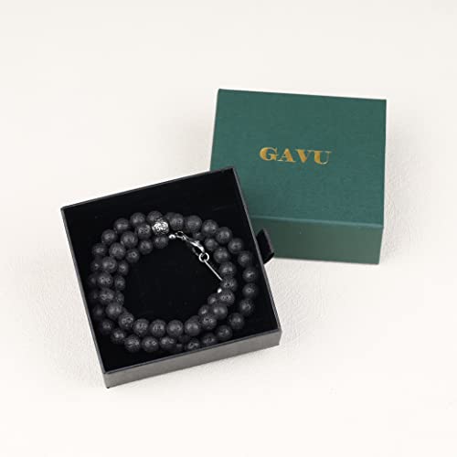 Lava Crystal Beaded Necklace for Men, 24